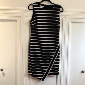 London Times Black & White Striped Dress - UK 12 / US 8